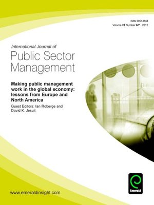 cover image of International Journal of Public Sector Management, Volume 25, Issue 6 & 7